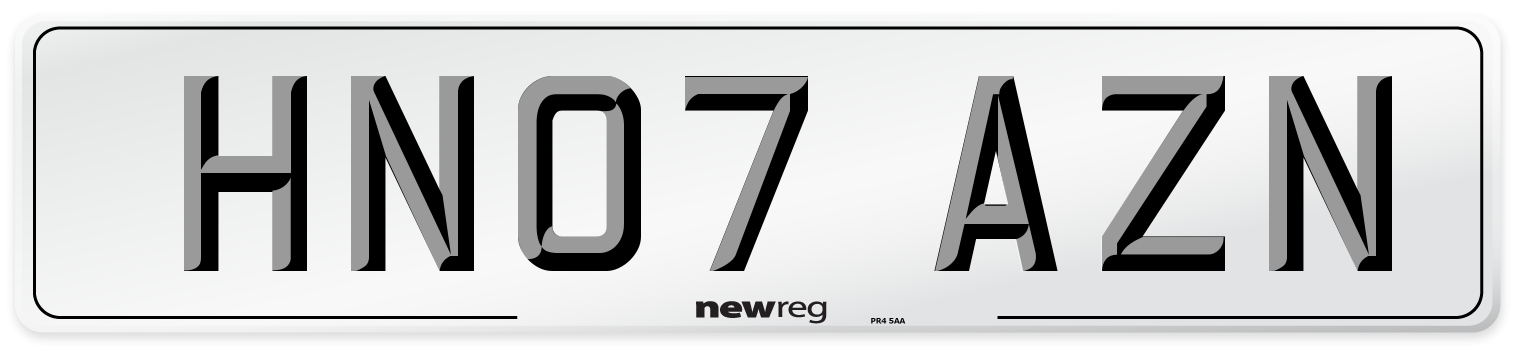 HN07 AZN Number Plate from New Reg